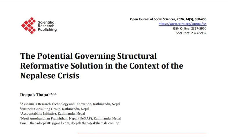 The Potential Governing Structural Reformative Solution in the Context of the Nepalese Crisis